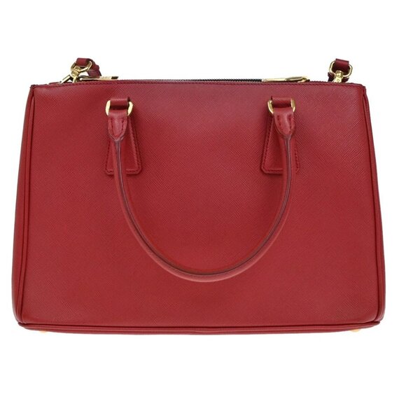 PRADA Logo Saffiano 2Way Shoulder Hand Bag Leather Red GHW - Picture 2 of 16